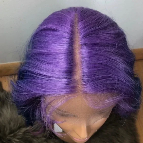 💫 22” PURPLE TRI OMBREMERMAID BODY WAVY CURLY LACE FRONT WIG *NEW*5” LACE PRT